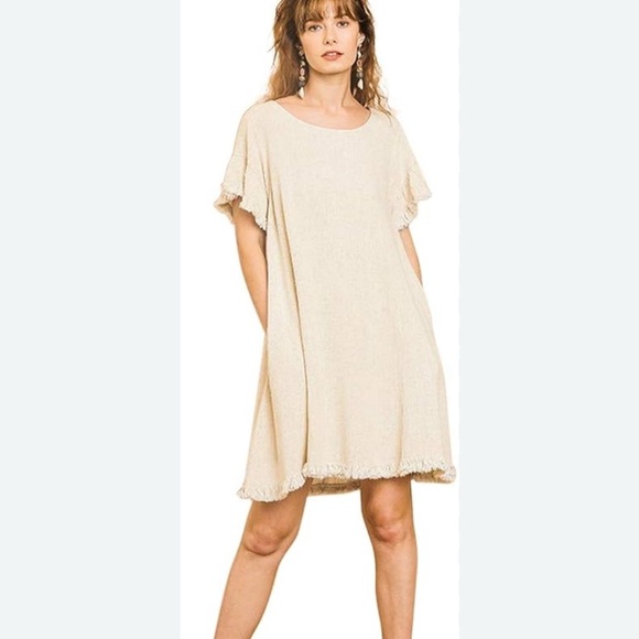 Umgee Mini Dress Women’s Medium Light Blue Gauzy Cotton Blend Lace Crochet Boho - Picture 10 of 10